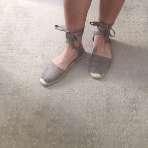 NWOT Ankle Wrap Espadrille Flat